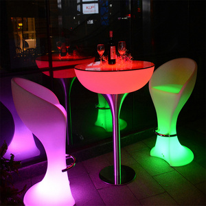 light up night club lounge outdoor high top cocktail led bar furniture table and chairs led round tables for event party garden