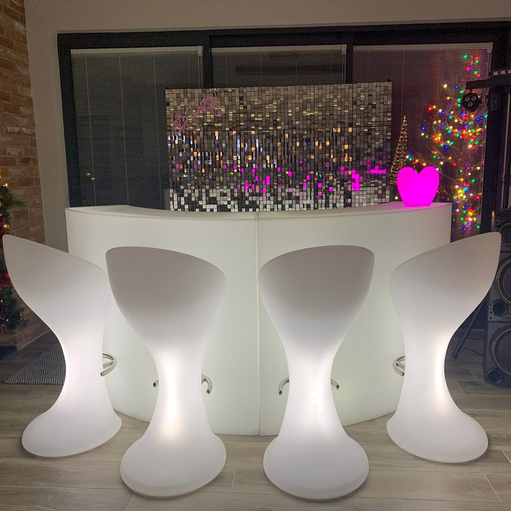 glowing luminous outdoor led furniture hookah lounge nightclub garden event modern coffee illuminated led light sofa set chair