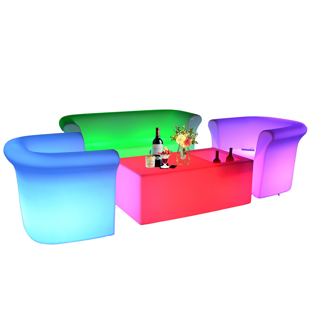 light up night club lounge outdoor high top cocktail led bar furniture table and chairs led round tables for event party garden