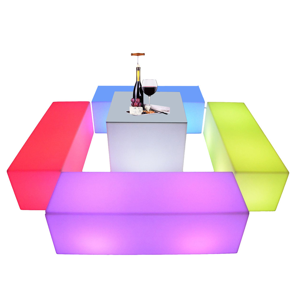 rechargeable Led Cube chair seat with light/led cube table