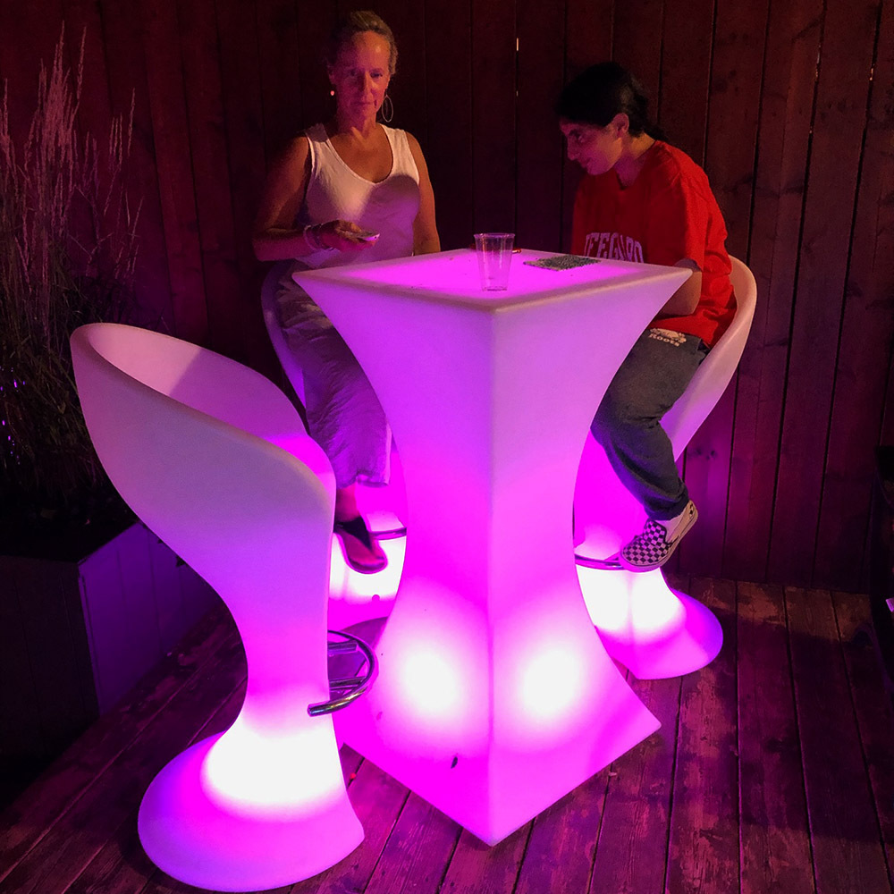 glowing luminous outdoor led furniture hookah lounge nightclub garden event modern coffee illuminated led light sofa set chair