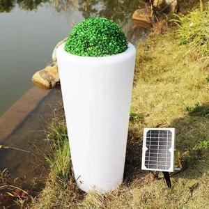 solar garden lights rgb Color changing illuminated planter standing led Flower magic pot led lighting glow floor lamp