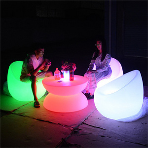 glowing luminous outdoor led furniture hookah lounge nightclub garden event modern coffee illuminated led light sofa set chair