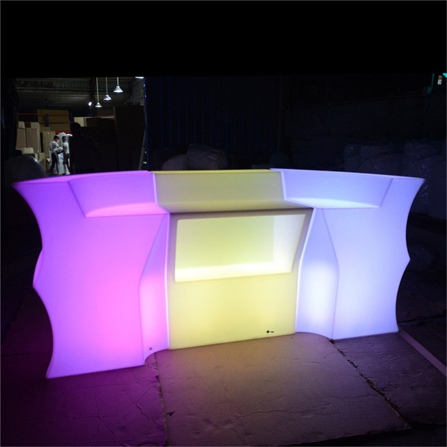 portable led bar counter luminous round juice outdoor furniture led lighted bar counter table chair for sale