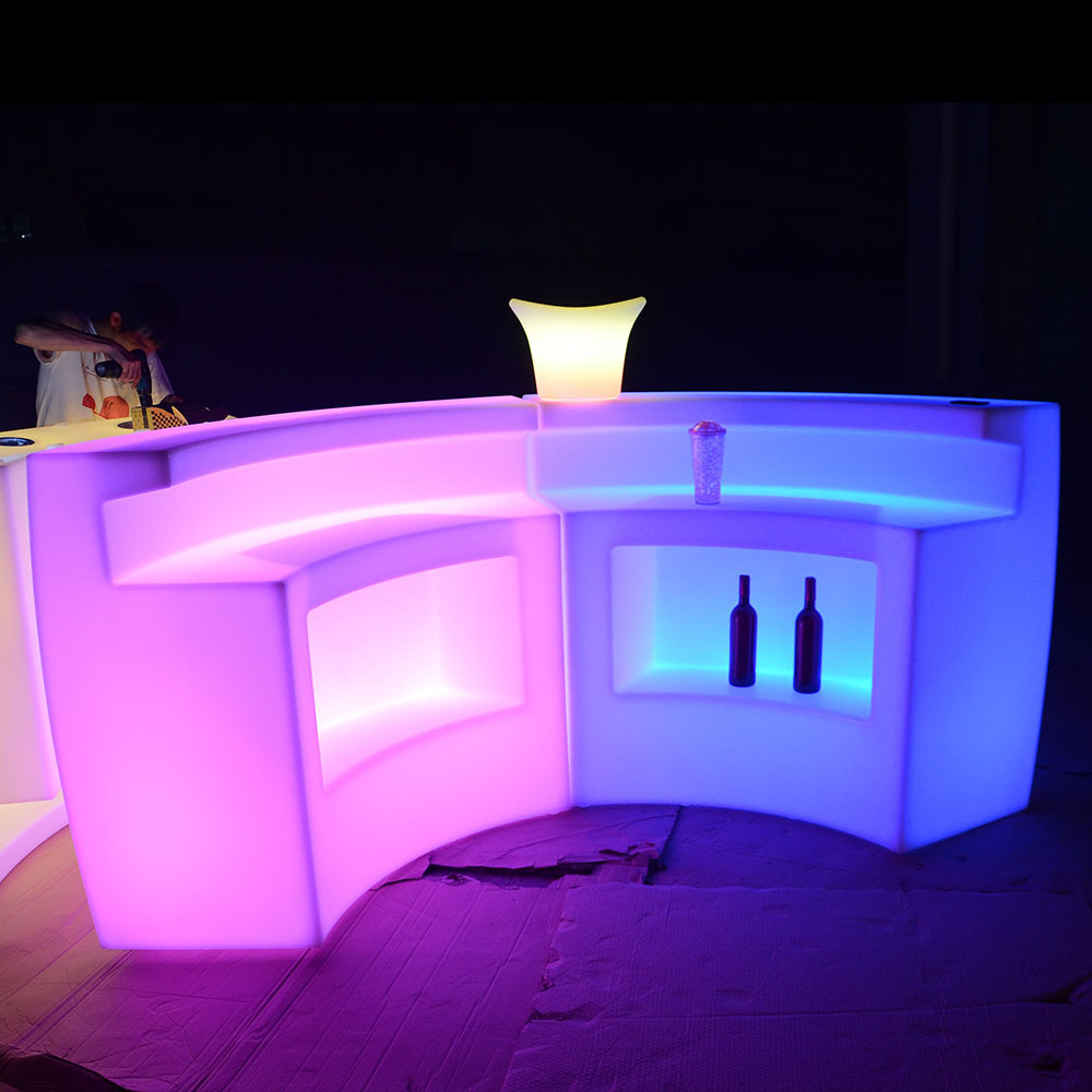 led plastic portable bar counter Furniture /Commercial hookah Illuminated Led Night Club lounge bar modern bar counter