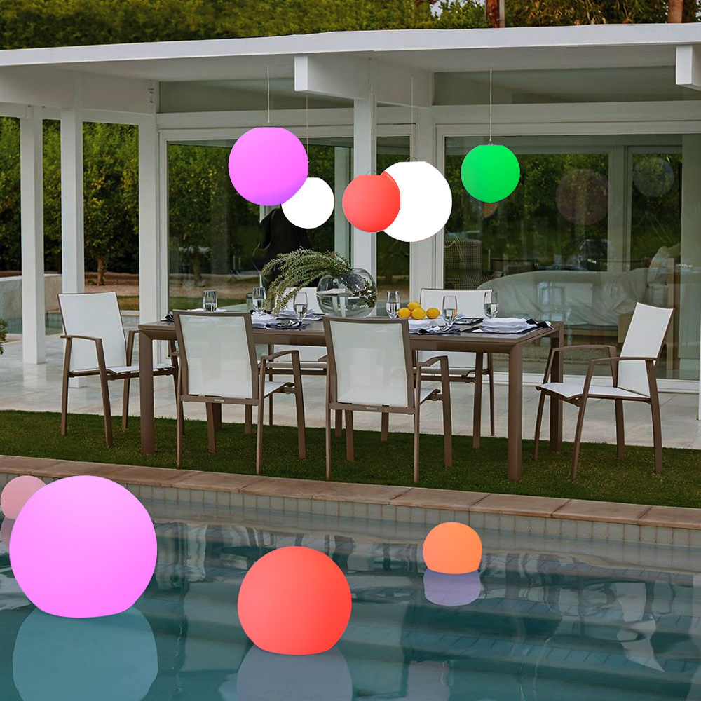 led colorful pendant light rechargeable battery outdoor led ball sphere globe pendant light hanging lamp for garden