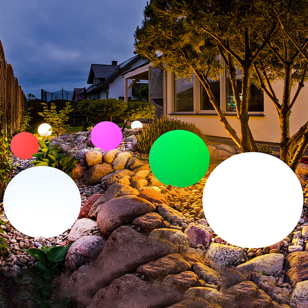 led colorful pendant light rechargeable battery outdoor led ball sphere globe pendant light hanging lamp for garden