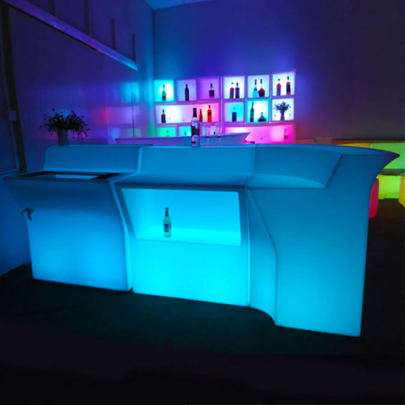 sillas para eventos Commercial Home Bar Furniture Portable Mobile Huel Bar Furniture Sets with LED Light Up Party Bar Counter