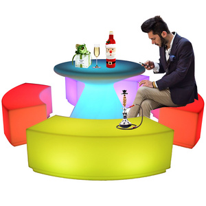 color changing led lighting chair bar table lighting furniture plastic LED Lounge Furniture glowing led sofa and tables