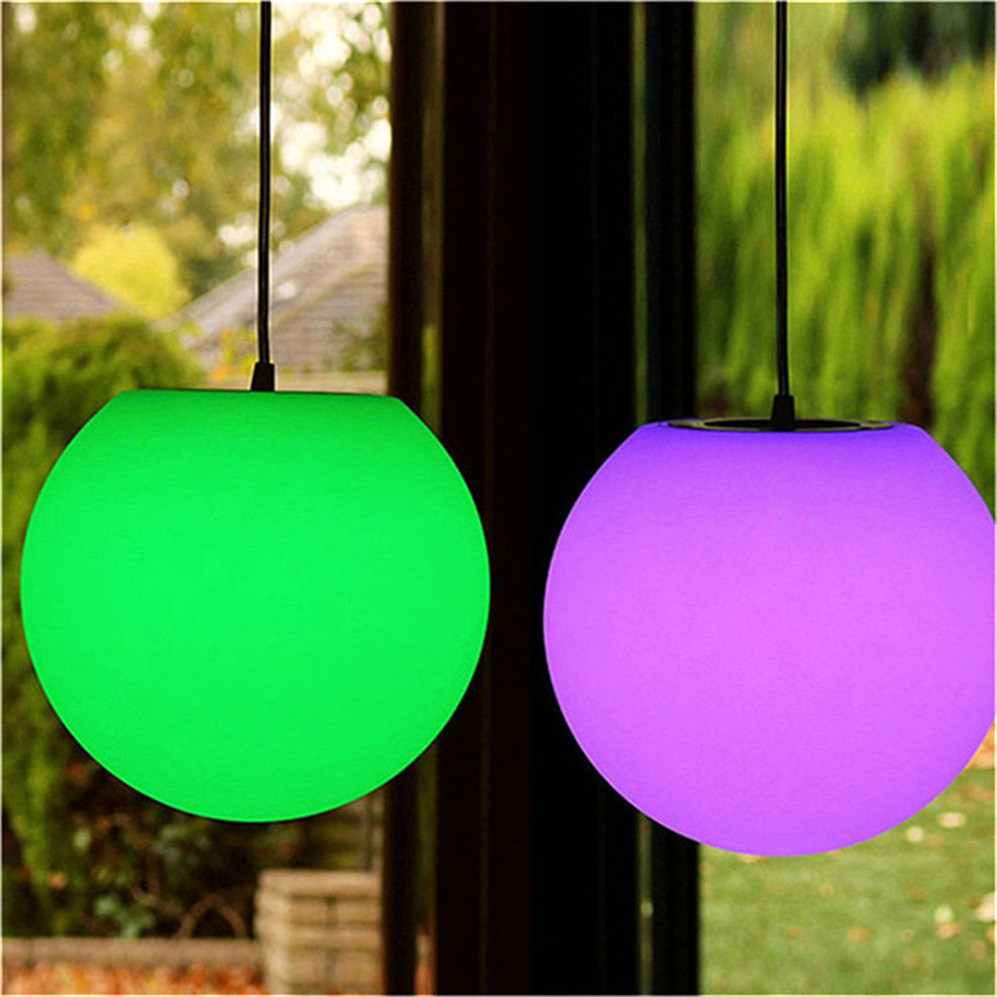 ball pendant lamp/remote control outdoor plastic led hanging pendant pillar ball lamp light