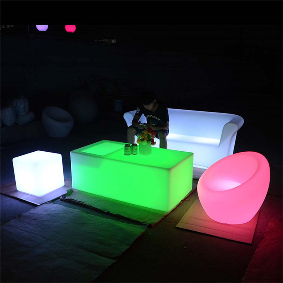 40cm Color Changing light chair Led Cube/flashing led ice cube with lighting led stackable small plastic cube battery light