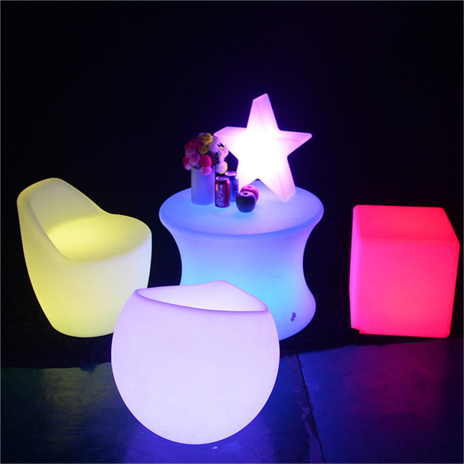 40cm Color Changing light chair Led Cube/flashing led ice cube with lighting led stackable small plastic cube battery light