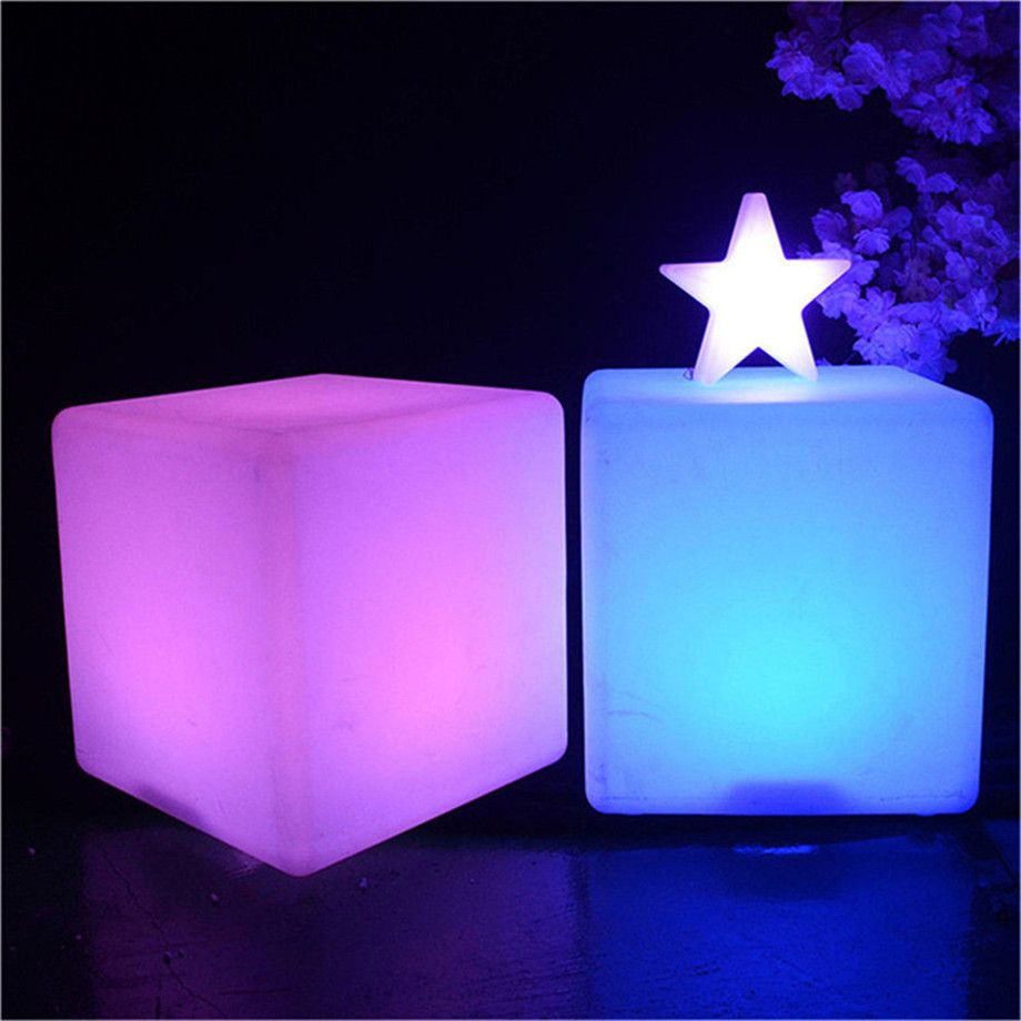 40cm Color Changing light chair Led Cube/flashing led ice cube with lighting led stackable small plastic cube battery light