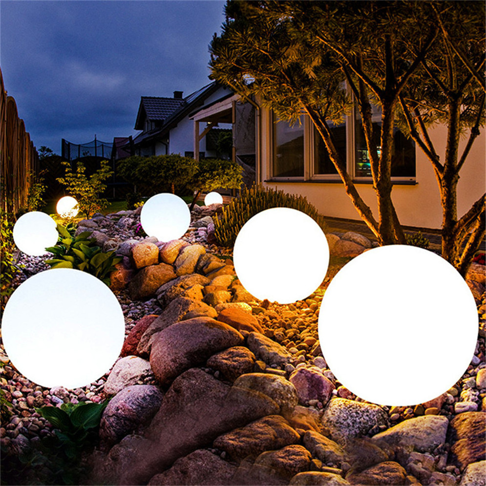 solar round garden light yard outdoor LED ball Battery Powered Sphere Orb lamp with Remote christmas lights ball light