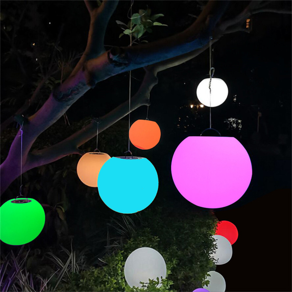 solar round garden light yard outdoor LED ball Battery Powered Sphere Orb lamp with Remote christmas lights ball light