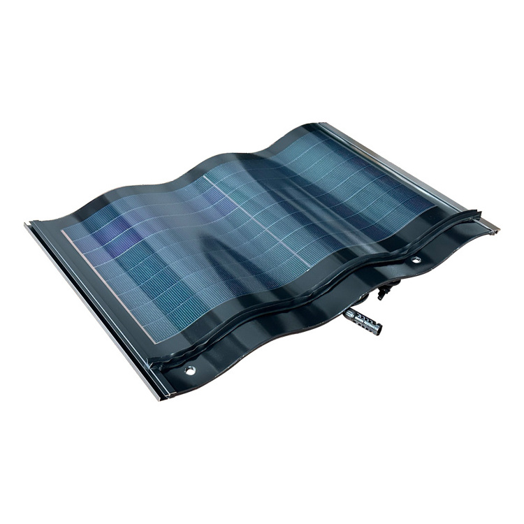 Wholesale Black Red Green 30W Solar Panels Thin Film Solar Roof Curve Cigs Curved Tile