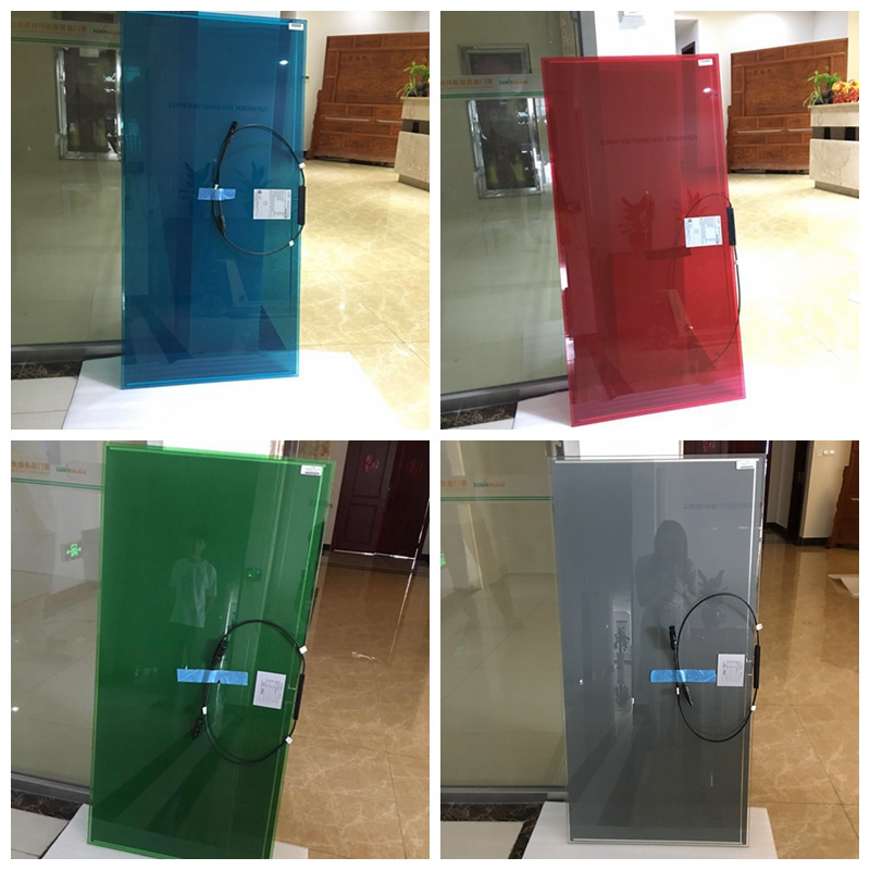 Custom Color 60% 70% 80% Transparency CDTE Frameless Thin Film Solar panel Transparent