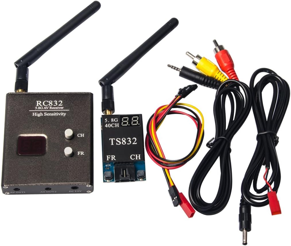 TS832 RC832 5.8GHz 40CH 600mW Wireless FPV Transmitter and Receiver input 7-16v 2dbi antenna for RC racing Drones 8M video