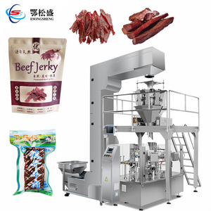 Automatic Beef Jerky Snack Packaging Machine Dried Corned Biltong Granule Vacuum Packing Machine With Nitrogen Filling