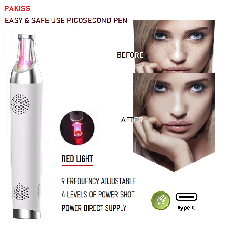 PAKISS Dark Spot Tattoo Removal 9 gears Red light Tattoo Pigment Scar plug-in Removal Picosecond laser pen