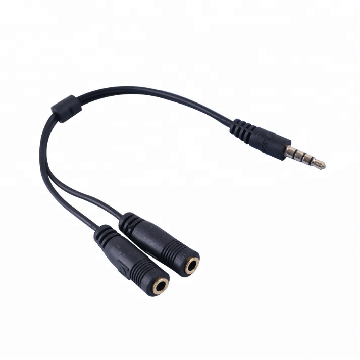 3.5mm audio stereo TRRS Headphone Jack Microphone Audio Y Splitter Male To Female 20CM Aux Cable Adapter Cord