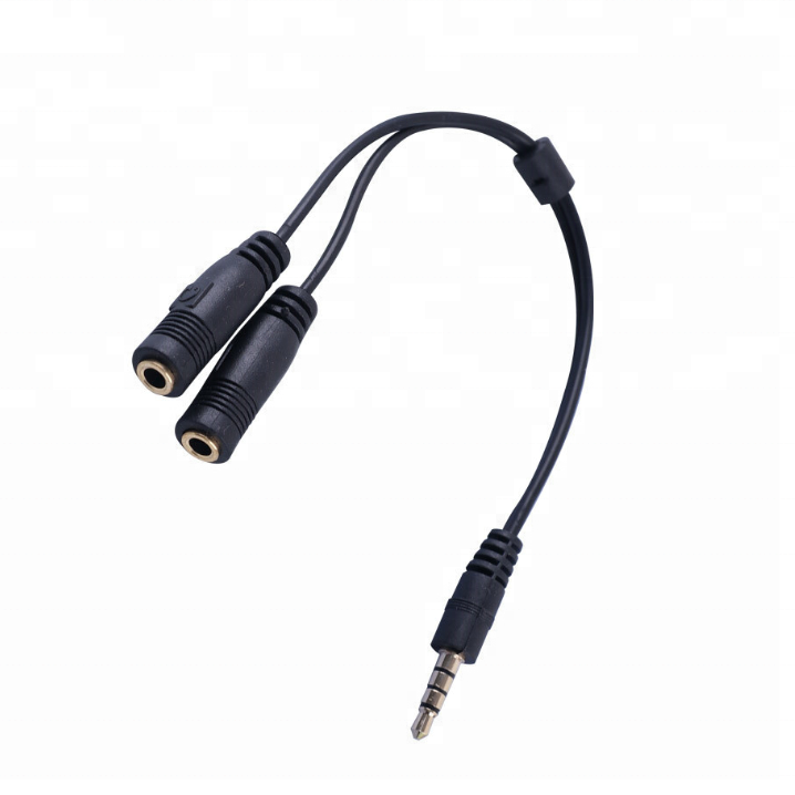 3.5mm audio stereo TRRS Headphone Jack Microphone Audio Y Splitter Male To Female 20CM Aux Cable Adapter Cord