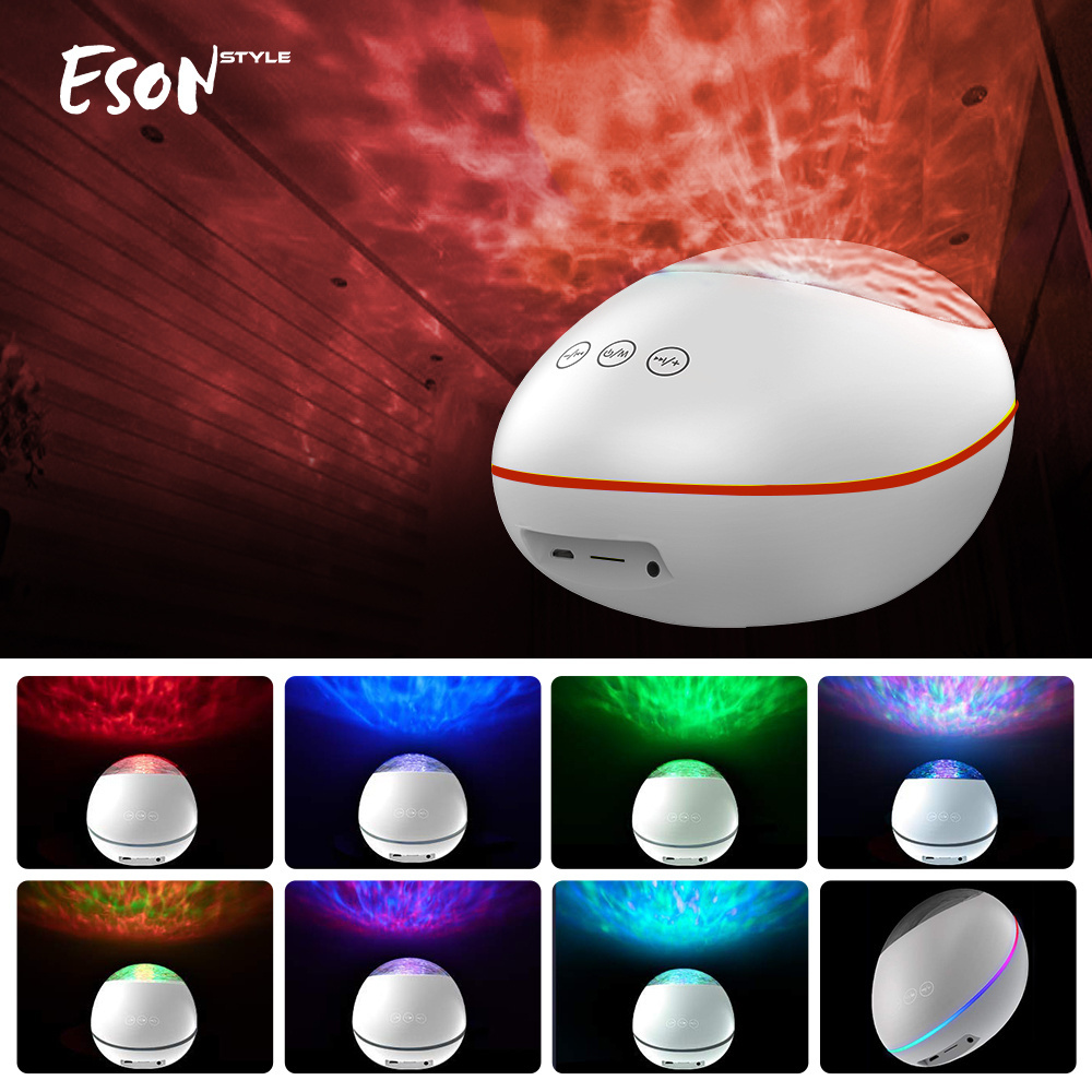 Eson Style Projector Lights for Christmas decoration, Ocean Wave Night Light with music, for Kids Living Room party speaker