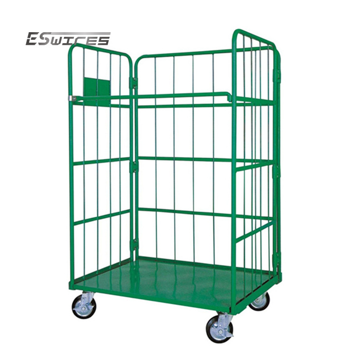 Pack 4 Wheels Logistic Wire Roll Cart For Sale Transport Cage Trolley