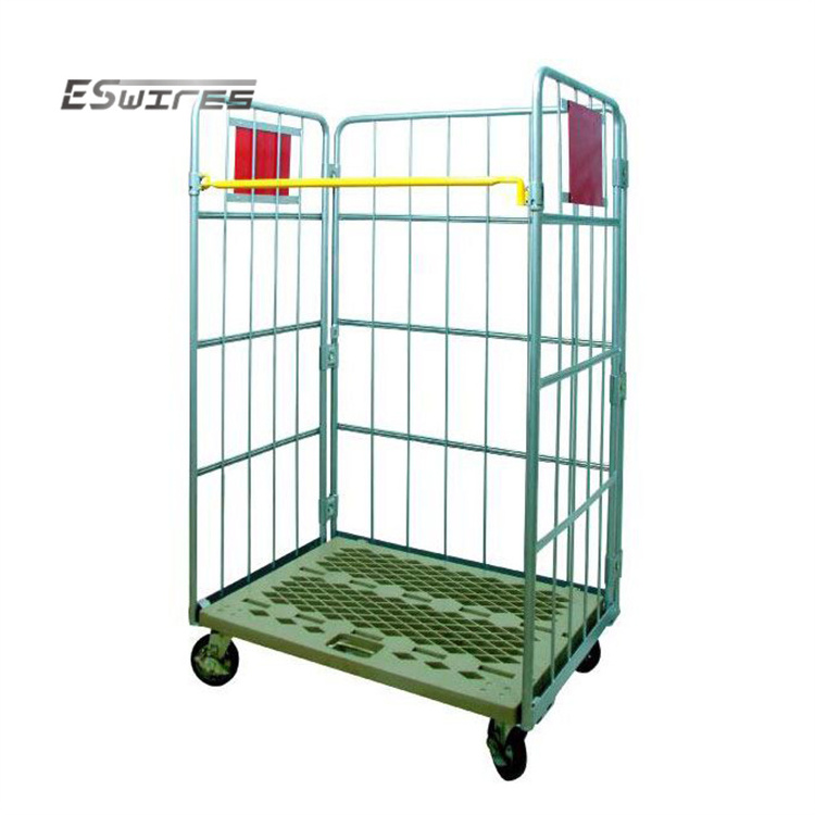 Pack 4 Wheels Logistic Wire Roll Cart For Sale Transport Cage Trolley