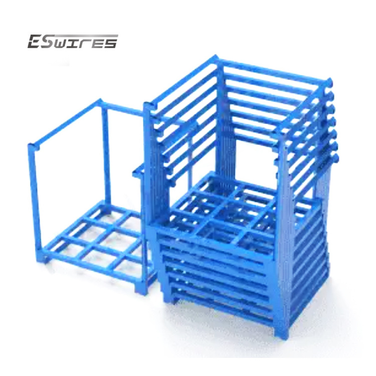 Detachable Nestable Powder Coating Blue Red Green Steel Nestainer Stacking Steel Pallet Rack