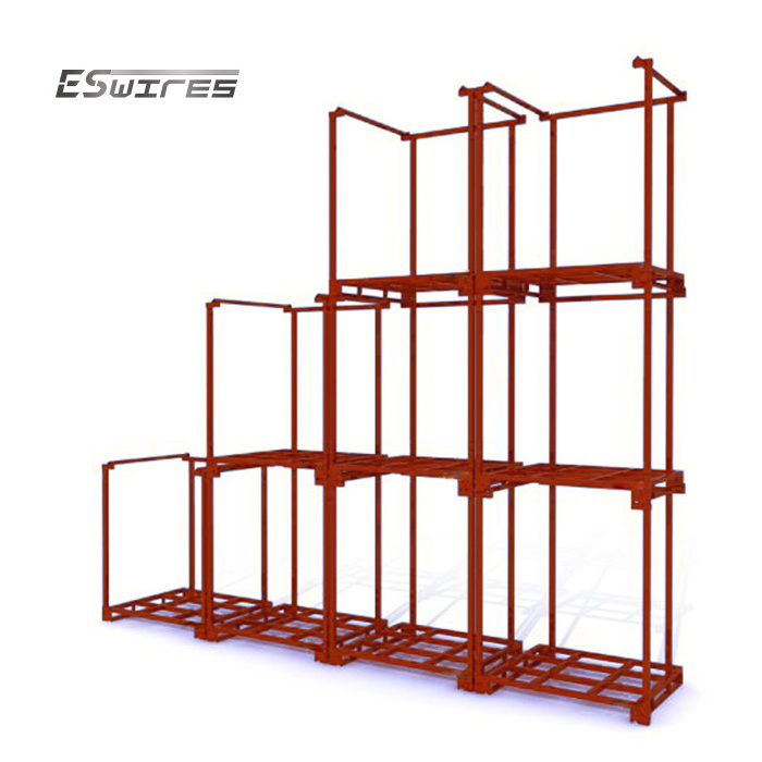 Detachable Nestable Powder Coating Blue Red Green Steel Nestainer Stacking Steel Pallet Rack