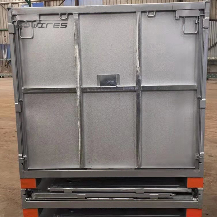 Heavy duty stackable rubber industry transport storage metal crates