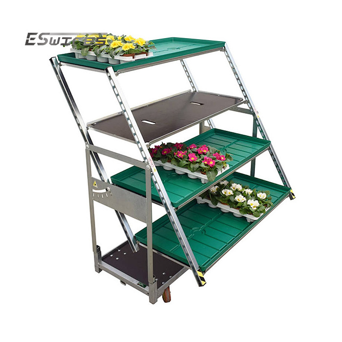 Hot Sale Foldable Nursery Plant Horticultural Garden Flower Display Cart For Sale