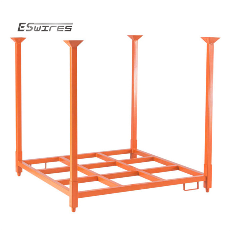 Orange Powder Coating Portable Stacking Folding Storage PCR tire rack