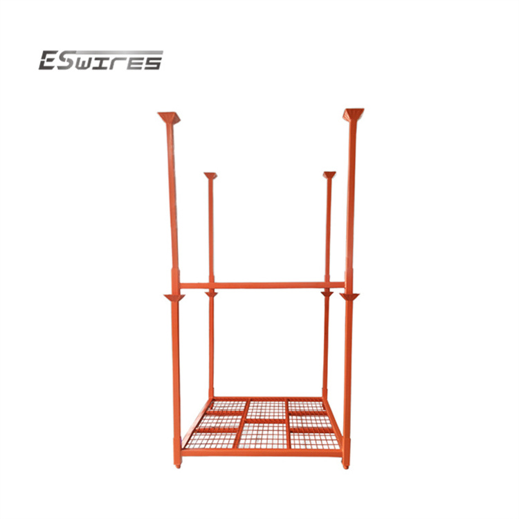 Orange Powder Coating Portable Stacking Folding Storage PCR tire rack