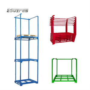 Detachable Nestable Powder Coating Blue Red Green Steel Nestainer Stacking Steel Pallet Rack