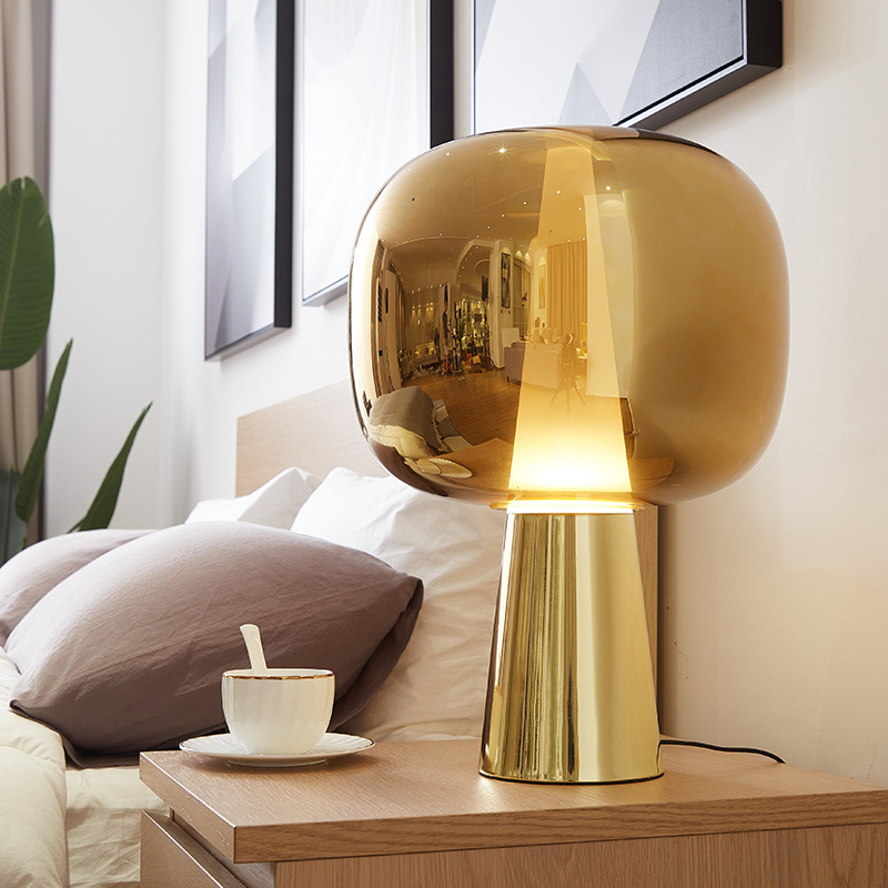 Nodic LED glass table lamp luxury modern table lamps as a mushroom