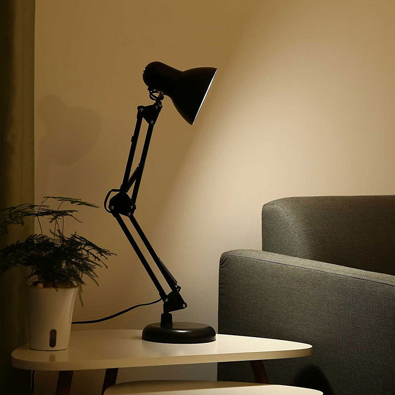 Home Office Task Lighting Industrial Metal Swing Arms Desk Table Lamp