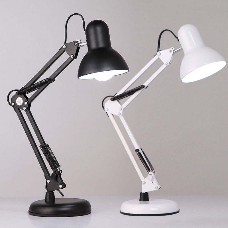 Home Office Task Lighting Industrial Metal Swing Arms Desk Table Lamp