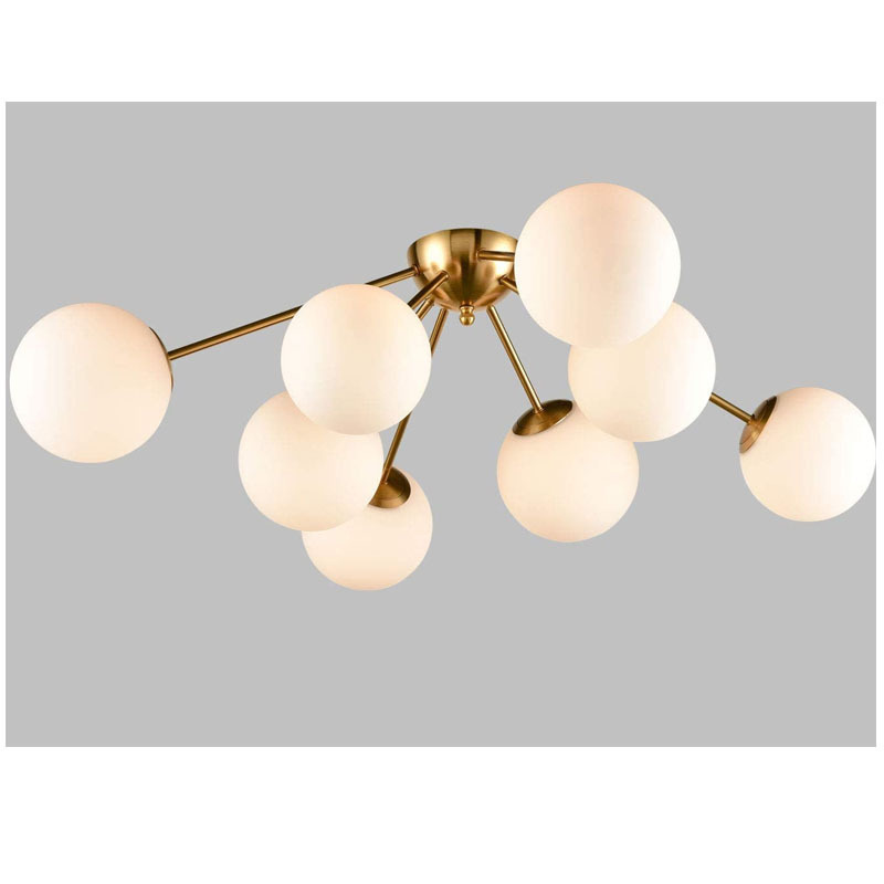 brass 6 light Nordic minimalist bedroom light Ceiling lamp satellite chandelier