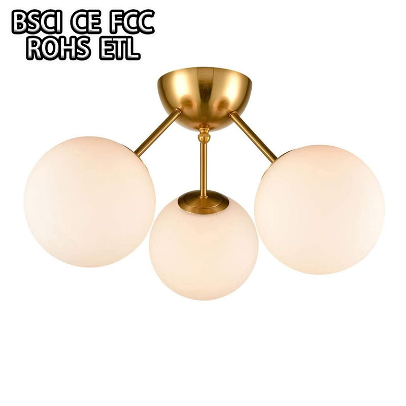 brass 6 light Nordic minimalist bedroom light Ceiling lamp satellite chandelier