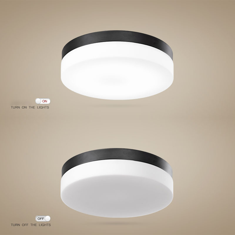 Modern Bedroom Living room Round Flushmount Ceiling lighting fixture Opal Glass Drum shade LED Flush mount Ceiling Light