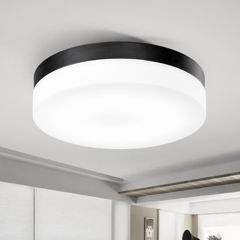 Modern Bedroom Living room Round Flushmount Ceiling lighting fixture Opal Glass Drum shade LED Flush mount Ceiling Light