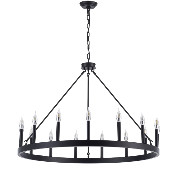 15-Light Farmhouse Wagon Wheel Chandelier 40