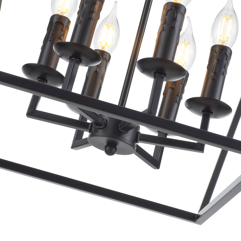 Industrial Farmhouse 6-light Lantern Geometric Chandelier