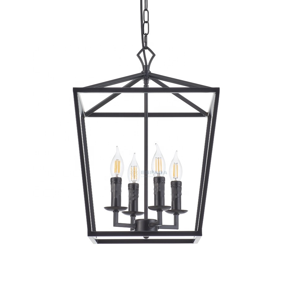 Industrial Lighting Antique Openwork Foyer Lantern 4-light Hallway Entrance Kitchen Island Hanging Ceiling Pendant light