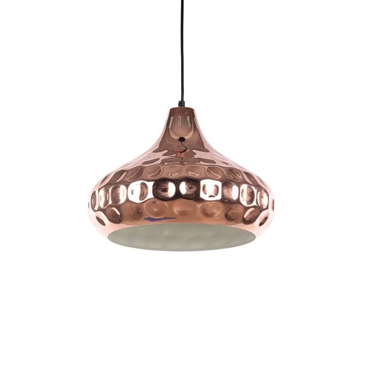 Vintage Industrial Hammered Metal Shade Pendant Light Rustic Mini Kitchen Copper Light Fixture