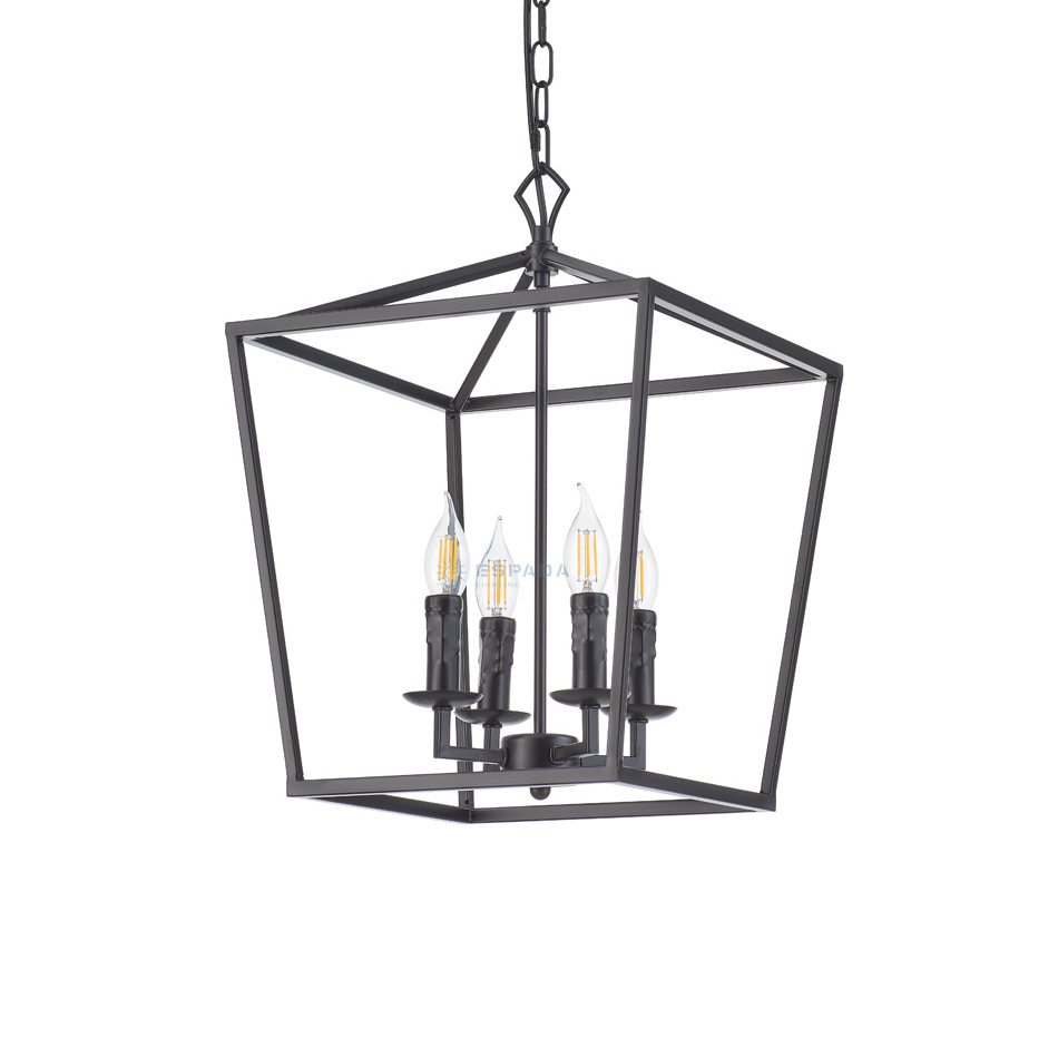 Industrial Farmhouse 6-light Lantern Geometric Chandelier