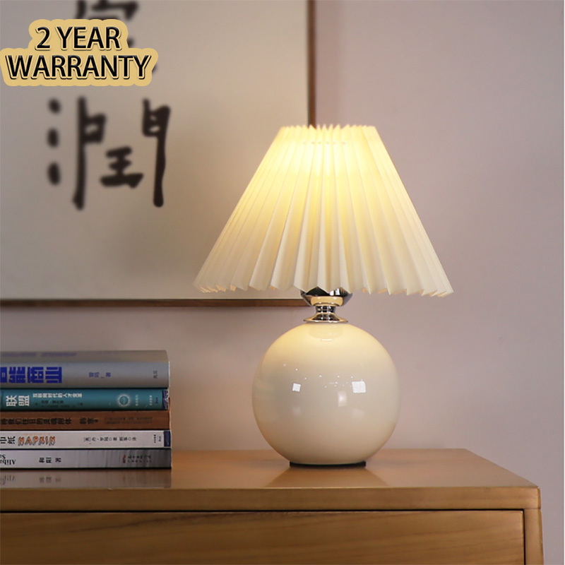 Nordic lighting personalized cream pleated table lamp energy-saving adjustable lighting home office decoration desk lamp