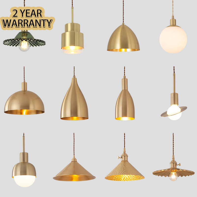 brass Living Room Decorative Lighting 2 USB brass chandelier lamp Dimming 3 Levels Brightness LED pendant light